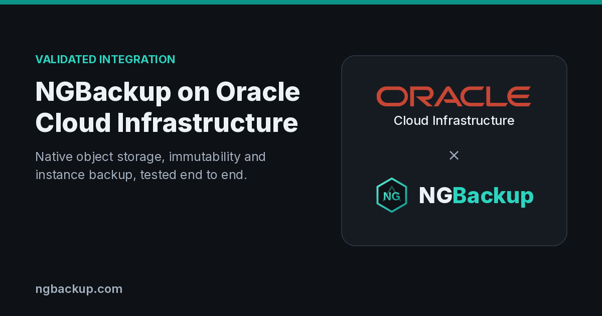 NGBackup on Oracle Cloud (OCI): native object storage, immutability and instance backup